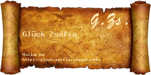 Glück Zsófia névjegykártya